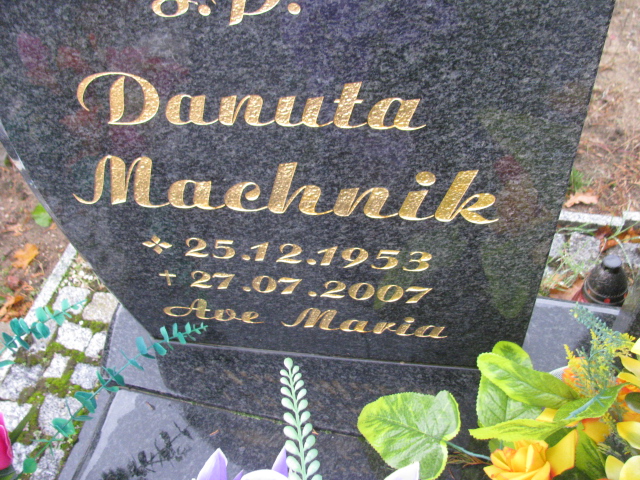 Danuta Machnik 1953 Kożuchów - Grobonet - Wyszukiwarka osób pochowanych